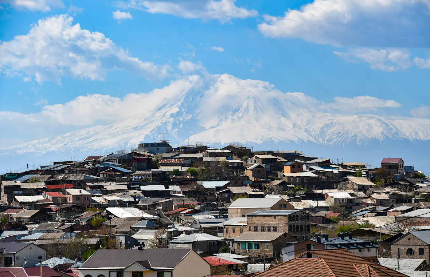 Yerevan rooftops with Mount Ararat in the distance